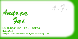 andrea fai business card